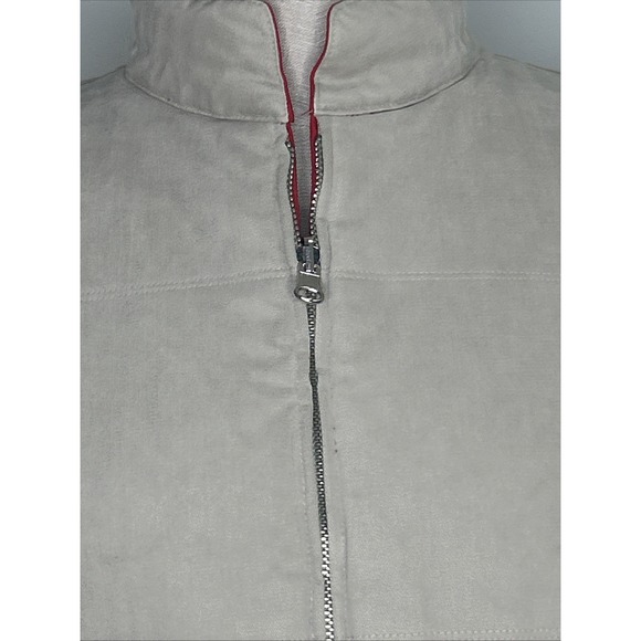 Vintage J. Crew Puffer Vest Women's Medium‎ Red/ Beige Reversible Y2K Full Zip - Picture 11 of 15